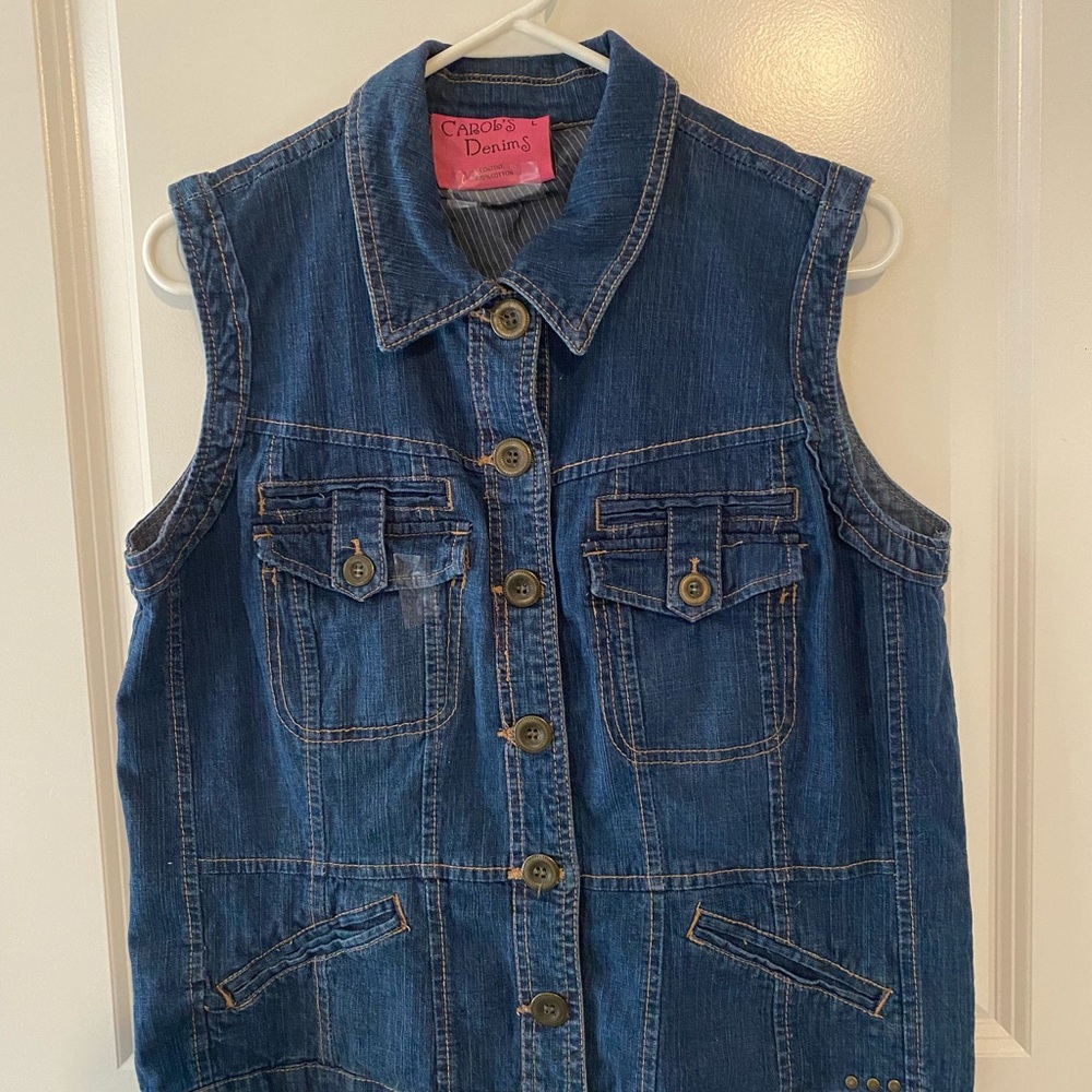 Carols Denim/Jean Casual Sleeveless Vest Women’s Size Large
